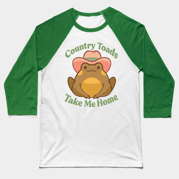 Country Toads Take Me Home Baseball T-Shirt by Acute Peach Art